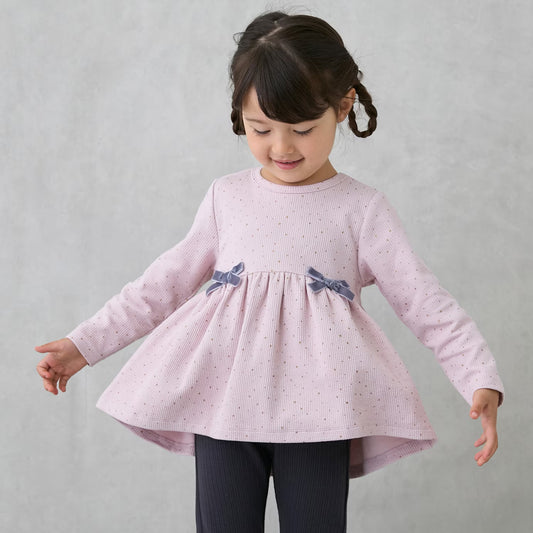 日本童裝 pe#main 抓毛蝴蝶結上衣 80-130cm 女童款 冬季 TOPS