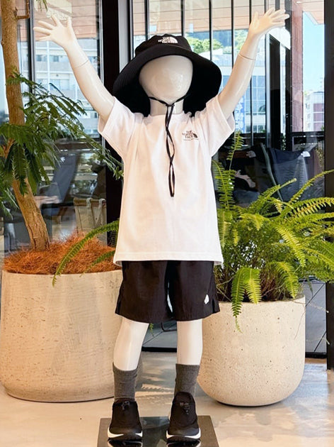 Japanese children's clothing TNF UV protection parent-child wear historical logo print top 130-160cm boys/girls summer TOPS