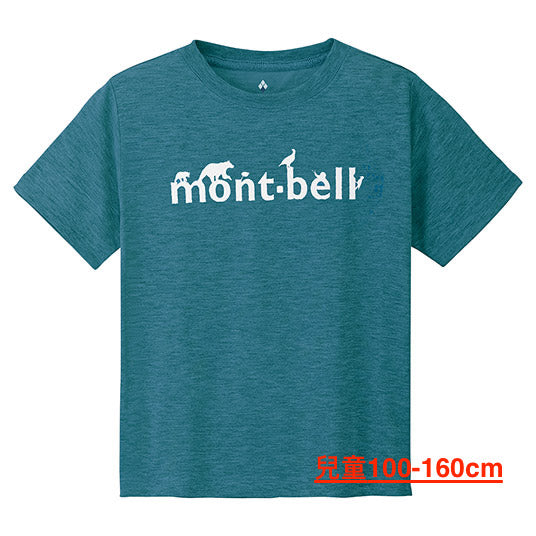Japanese children's clothing mont-bell UV-resistant/water-absorbent/quick-drying/durable/odor-suppressing animal letter top 100-160cm/XS-XL boys/girls/adult summer TOPS