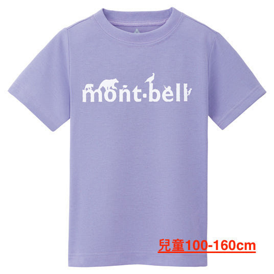 Japanese children's clothing mont-bell UV-resistant/water-absorbent/quick-drying/durable/odor-suppressing animal letter top 100-160cm/XS-XL boys/girls/adult summer TOPS