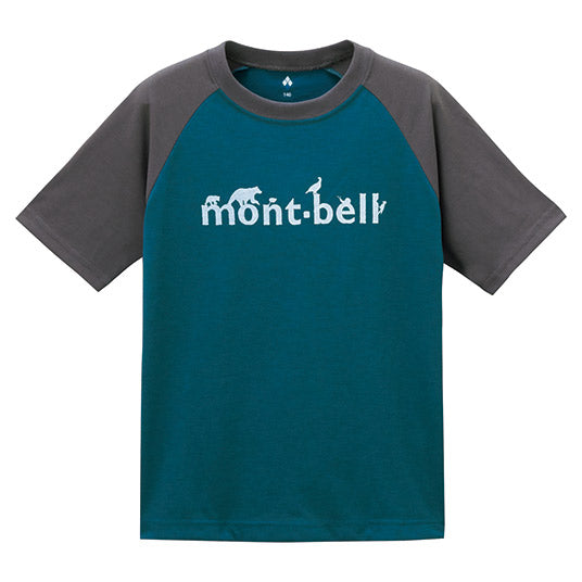 Japanese children's clothing mont-bell UV-proof/water-absorbing quick-drying/durable/odor-suppressing animal letter top 130-160cm boys'/girls' summer TOPS