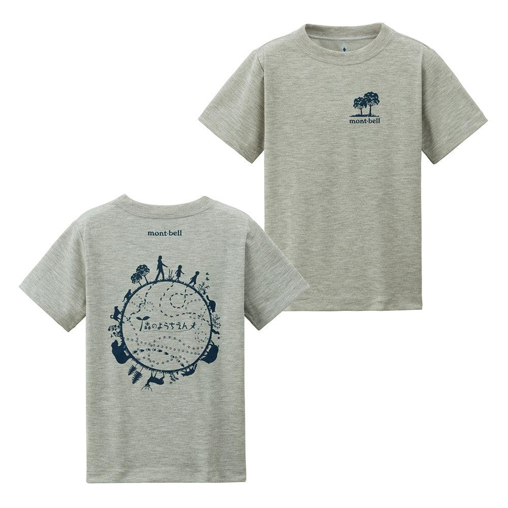 Japanese children's clothing mont-bell UV-resistant/water-absorbing quick-drying/breathable/odor-suppressing/durable forest kindergarten top 100-160cm boys'/girls' summer TOPS