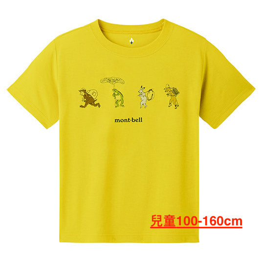 Japanese children's clothing mont-bell UV protection / quick-drying / durable / odor-suppressing bird and animal tops 100-160cm / XS-XL boys / girls / adult women's summer TOPS