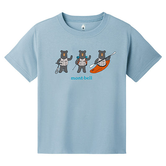 Mont-Bell (Japan) UV-Proof, Quick-Drying, Odor-Suppressing Outdoor Play Bear Short-Sleeved T-Shirt (100-120cm) for Boys and Girls Summer TOPS