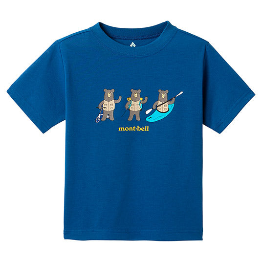 Mont-Bell (Japan) UV-Proof, Quick-Drying, Odor-Suppressing Outdoor Play Bear Short-Sleeved T-Shirt (100-120cm) for Boys and Girls Summer TOPS