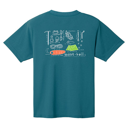 Japanese children's clothing mont-bell UV protection / water absorption and quick drying / durable / breathable / odor suppression mountain equipment / Jianshan Morning Light / Grand Canyon pattern top XS-XL adult summer TOPS