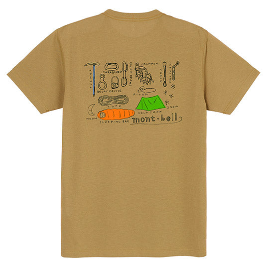 Japanese children's clothing mont-bell UV protection / water absorption and quick drying / durable / breathable / odor suppression mountain equipment / Jianshan Morning Light / Grand Canyon pattern top XS-XL adult summer TOPS