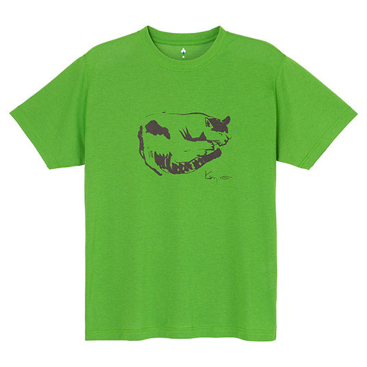 Japanese children's clothing mont-bell UV protection / quick-drying / durable / breathable / odor suppression cat / mountain pattern top XS-XL adult summer TOPS