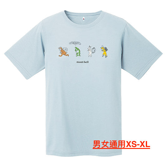 Japanese children's clothing mont-bell UV protection / quick-drying / durable / odor-suppressing bird and animal tops 100-160cm / XS-XL boys / girls / adult women's summer TOPS