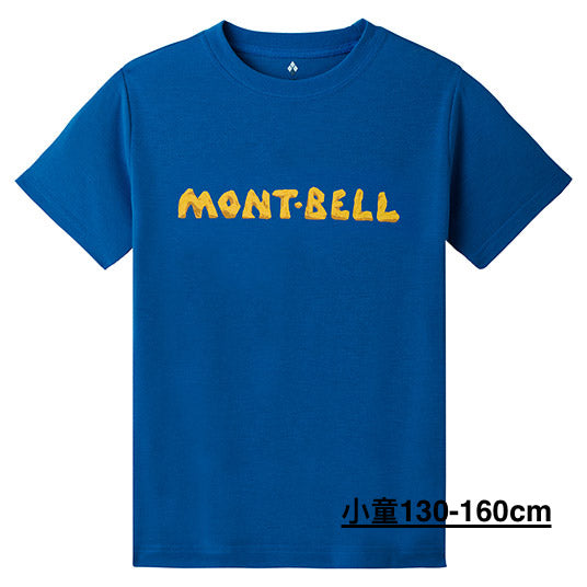 Japanese children's clothing mont-bell UV protection / breathable / moisture absorbing / quick-drying rock logo short-sleeved T-shirt 130-160cm / XS-XL boys / girls / adult summer TOPS