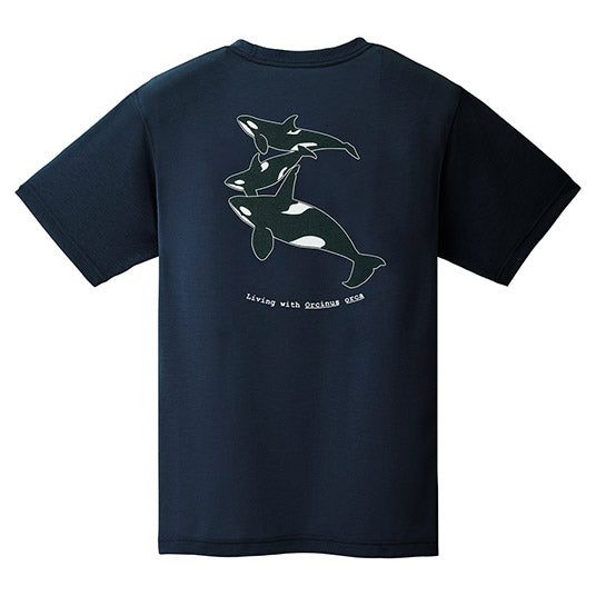 Japanese children's clothing mont-bell UV protection / quick-drying / durable / breathable / odor suppression route asking / forest show / Hokkaido killer whale pattern top XS-XL adult summer TOPS