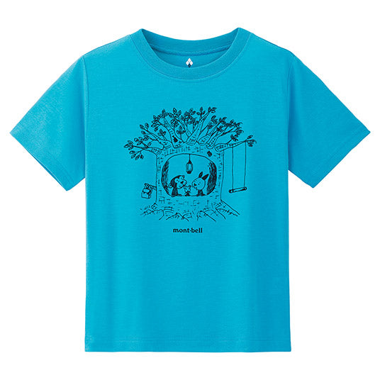 Mont-Bell Japanese Children's Clothing UV Protection/Water Absorbent Quick Dry/Durable/Odor Suppressing Log Cabin Top 100-160cm Boys/Girls Summer TOPS