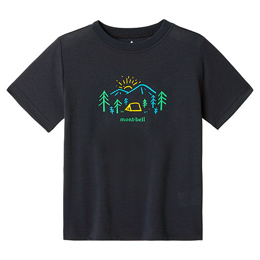 Japanese children's clothing mont-bell organic cotton / UV protection / breathable / moisture wicking parent-child wear Yamano Asa short-sleeved T-shirt 100-160cm / XS-XL boys / girls / adult summer TOPS