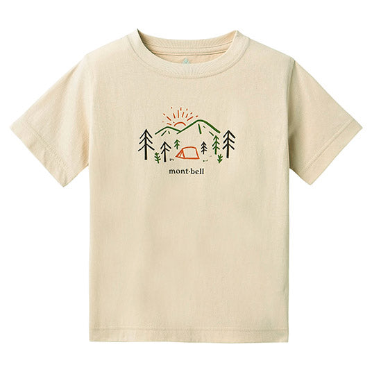 Japanese children's clothing mont-bell organic cotton / UV protection / breathable / moisture wicking parent-child wear Yamano Asa short-sleeved T-shirt 100-160cm / XS-XL boys / girls / adult summer TOPS