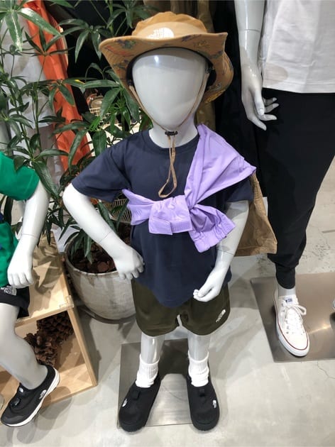 Japanese children's clothing TNF UV protection parent-child wear historical logo print top 130-160cm boys/girls summer TOPS