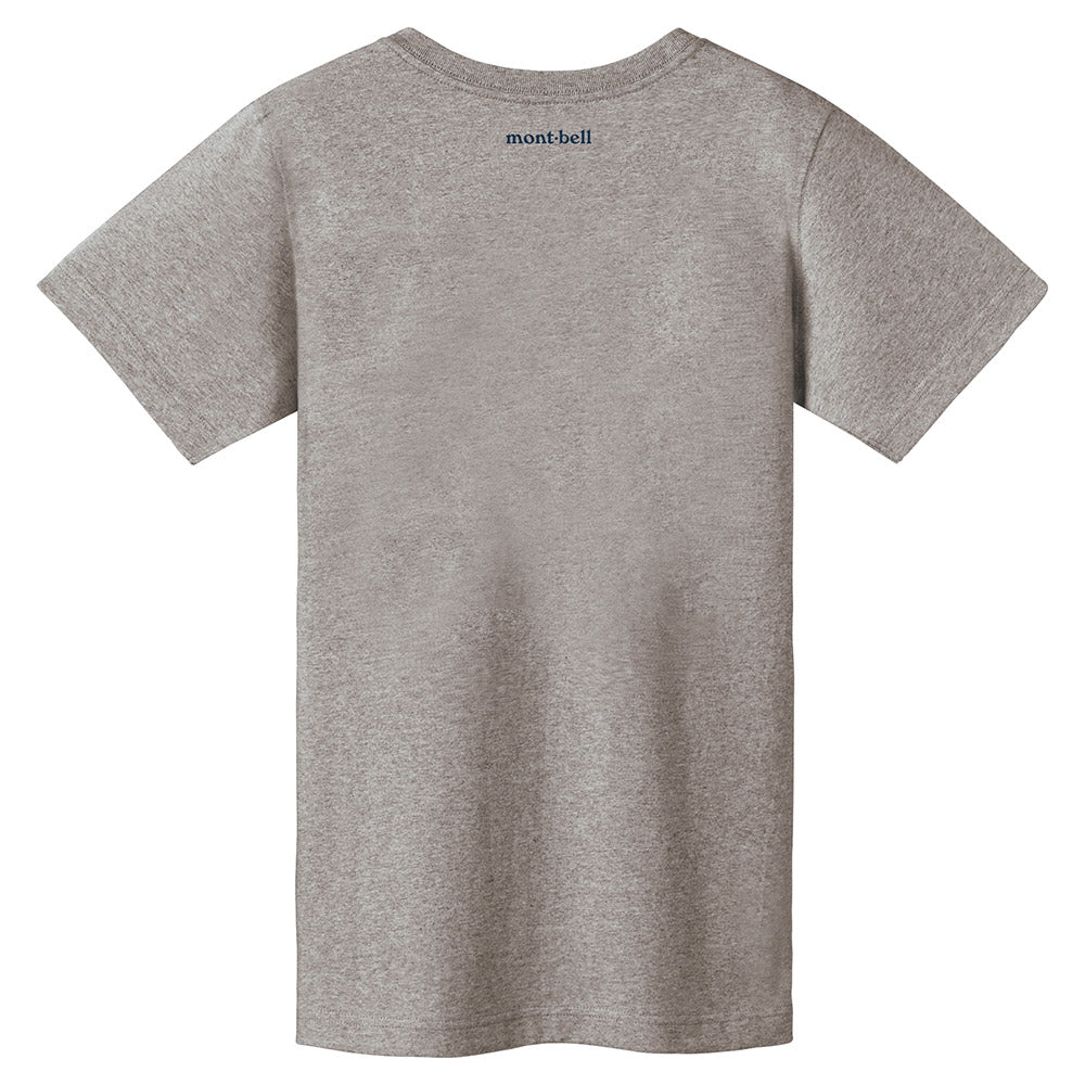 Mont-Bell (Japan) UV-resistant, quick-drying, and odor-suppressing mountain logo tops (100-160cm/XS-XL) for adults (women), boys, and girls (summer)
