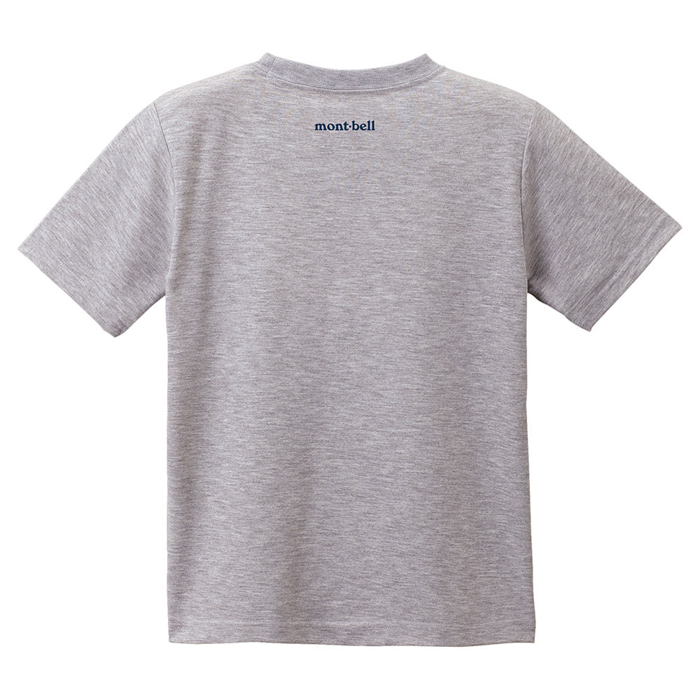 Mont-Bell (Japan) UV-resistant, quick-drying, and odor-suppressing mountain logo tops (100-160cm/XS-XL) for adults (women), boys, and girls (summer)