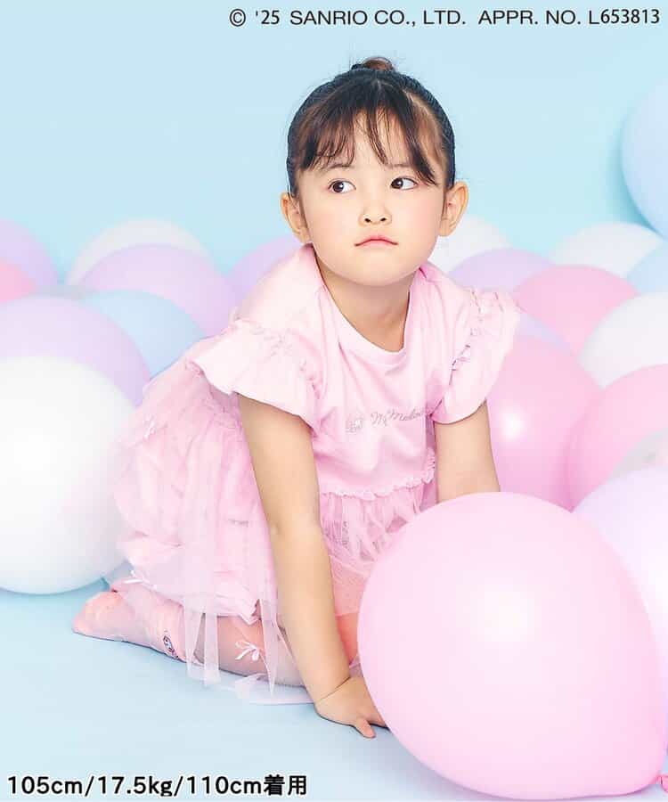 Japanese Ampersand x Sanrio Bow-knot Tulle Two-Piece Set (80-140cm) for Girls Spring TOPS PANTS (Other Brands)