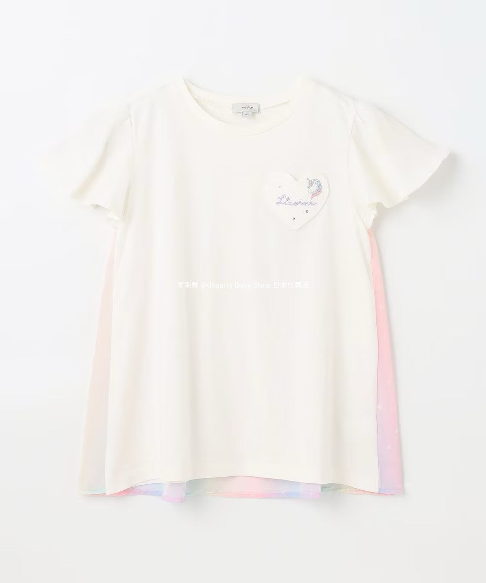 Japanese children's clothing aF#a325 spliced elegant top 90-160cm girls summer TOPS