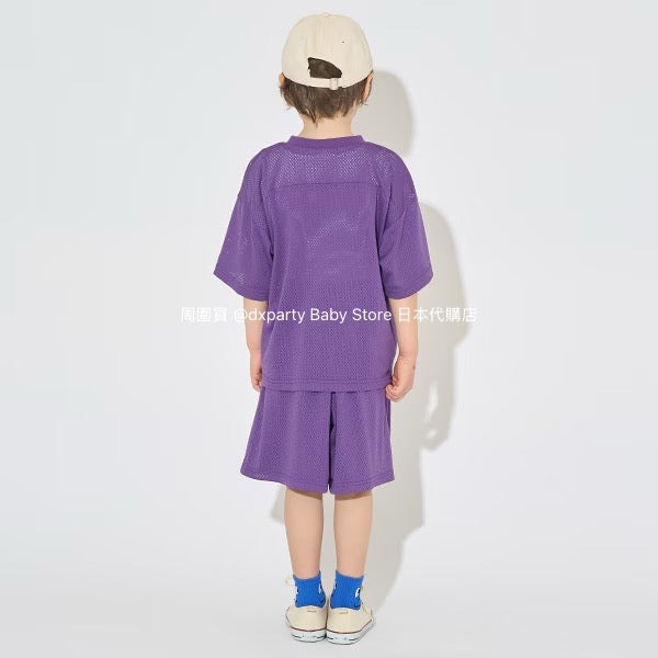 Japanese children's clothing b・R# V-neck mesh sports top 100-150cm boys/girls summer TOPS