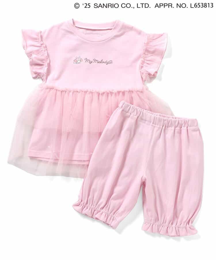 Japanese Ampersand x Sanrio Bow-knot Tulle Two-Piece Set (80-140cm) for Girls Spring TOPS PANTS (Other Brands)