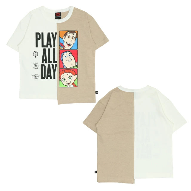 Japanese children's clothing BDL x Disney Toy Story patchwork top 80-140cm boys' summer TOPS