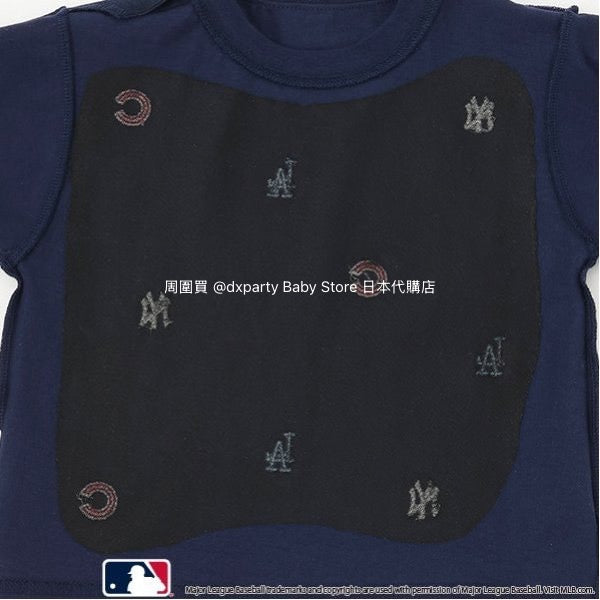 Japanese children's clothing pe#main x MLB logo embroidered short-sleeved top 80-130cm boys/girls summer TOPS