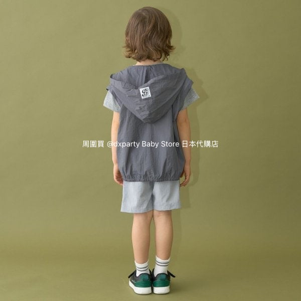 Japanese children's clothing b・R# 2Way vest with detachable sleeves (100-150cm) for boys and girls, spring and summer outerwear