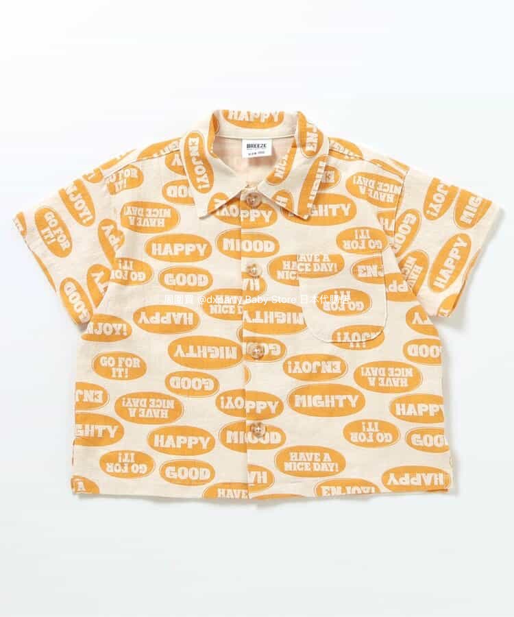 Japanese children's clothing BREEZE printed shirt 90-140cm boys' summer TOPS