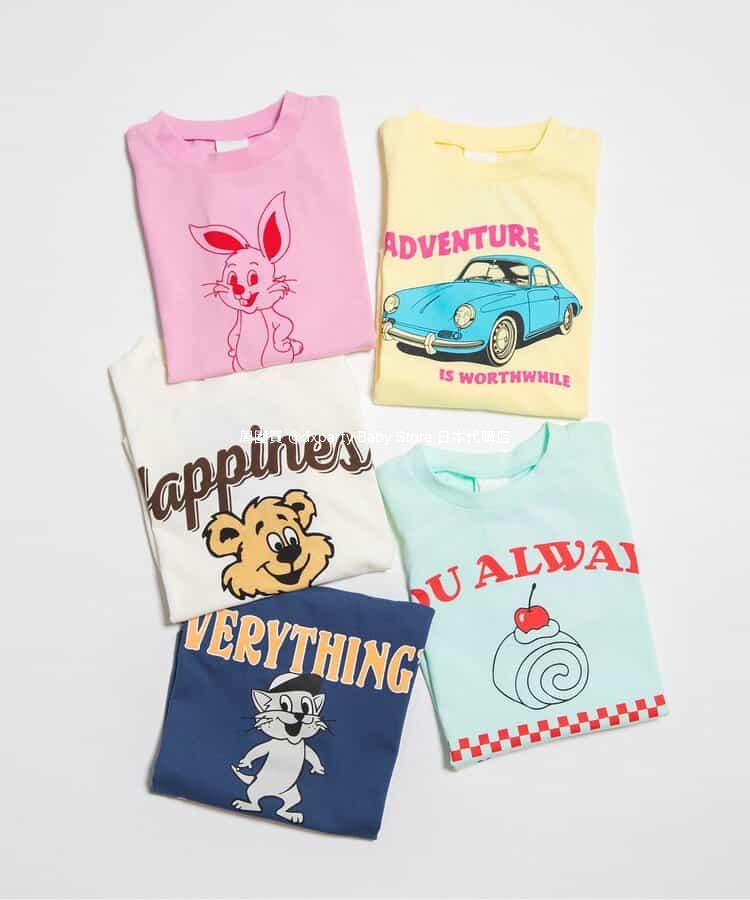 Japanese children's clothing BREEZE printed tops 80-140cm boys/girls summer TOPS