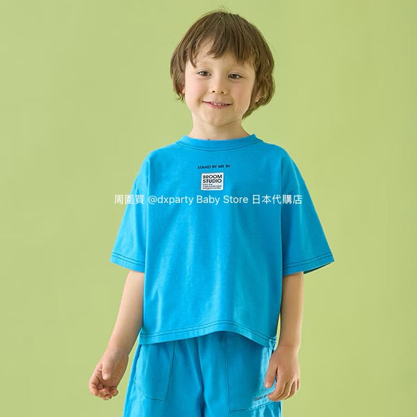 Japanese children's clothing b・R# patch logo top 100-150cm boys/girls summer TOPS