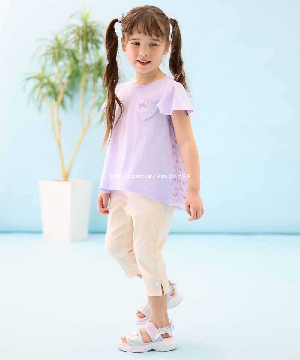 Japanese children's clothing aF#a325 spliced elegant top 90-160cm girls summer TOPS
