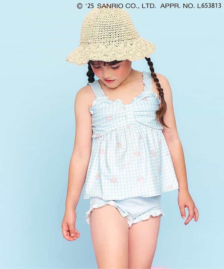 Ampersand x Sanrio UV-Proof Two-Piece Swimsuit Set (90-140cm) - Girls' Summer Swimsuit Special (Direct from Japan)