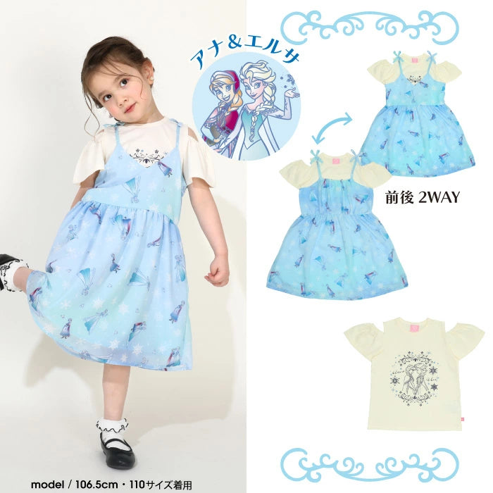 Japanese BDL x Disney Princess T-shirt and suspender skirt two-piece set 90-130cm Girls Spring/Summer TOPS DRESSES