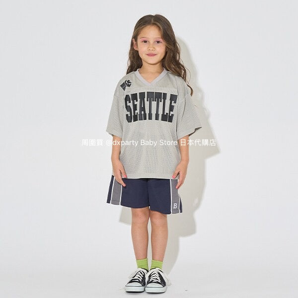 Japanese children's clothing b・R# V-neck mesh sports top 100-150cm boys/girls summer TOPS