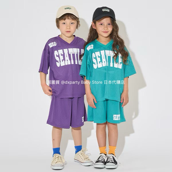 Japanese children's clothing b・R# V-neck mesh sports top 100-150cm boys/girls summer TOPS