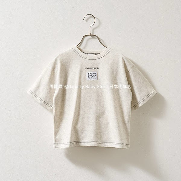Japanese children's clothing b・R# patch logo top 100-150cm boys/girls summer TOPS