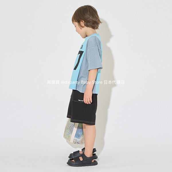 Japanese children's clothing b・R# water-absorbing quick-drying touch cool color-block mesh sports top 100-150cm boys/girls summer TOPS