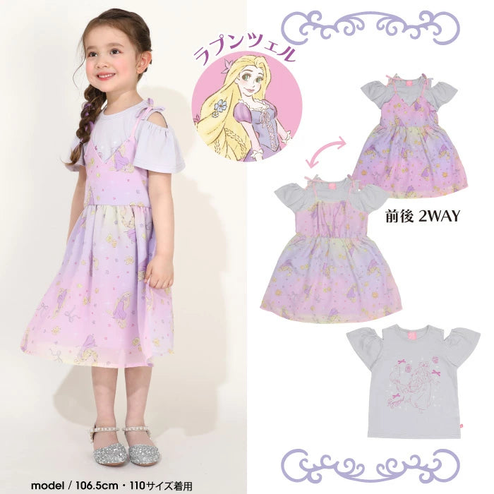 Japanese BDL x Disney Princess T-shirt and suspender skirt two-piece set 90-130cm Girls Spring/Summer TOPS DRESSES