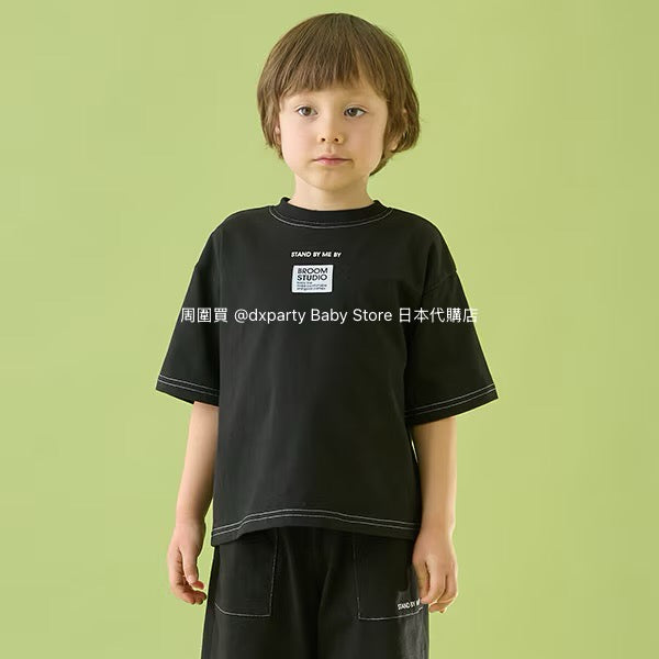 Japanese children's clothing b・R# patch logo top 100-150cm boys/girls summer TOPS