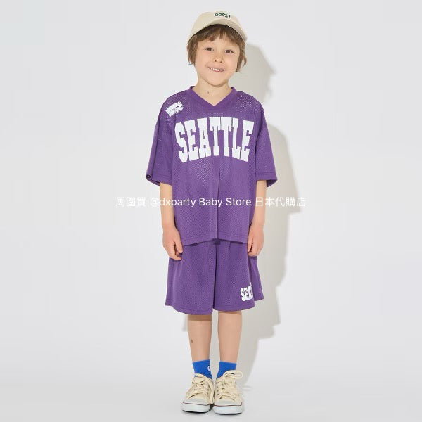 Japanese children's clothing b・R# V-neck mesh sports top 100-150cm boys/girls summer TOPS