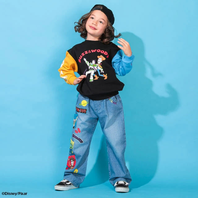 Japanese BDL x Disney Toy Story two-tone sleeve sweatshirt 90-140cm boys/girls spring/summer TOPS