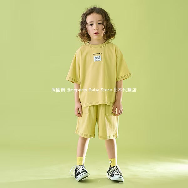 Japanese children's clothing b・R# patch logo top 100-150cm boys/girls summer TOPS