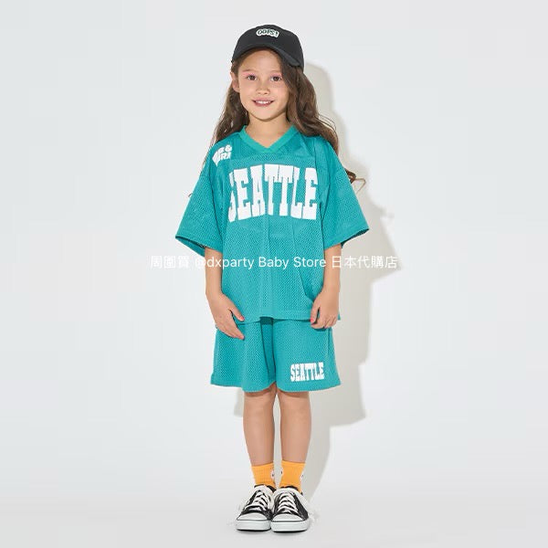 Japanese children's clothing b・R# V-neck mesh sports top 100-150cm boys/girls summer TOPS