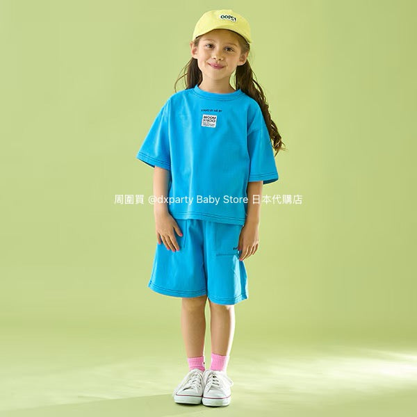 Japanese children's clothing b・R# patch logo top 100-150cm boys/girls summer TOPS