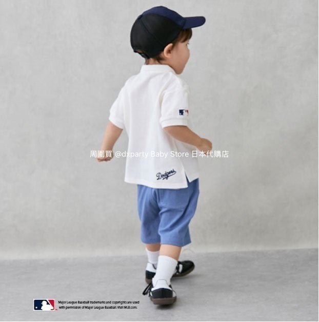 Japanese children's clothing pe#main x MLB logo embroidered shorts 80-130cm boys' summer PANTS