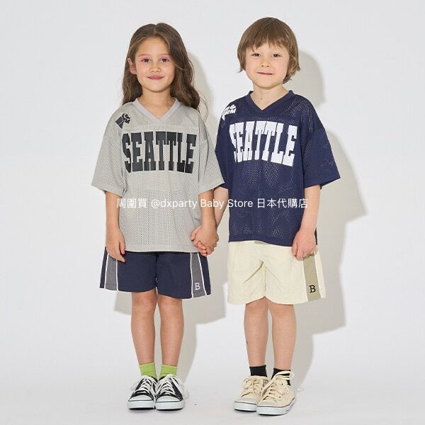 Japanese children's clothing b・R# V-neck mesh sports top 100-150cm boys/girls summer TOPS