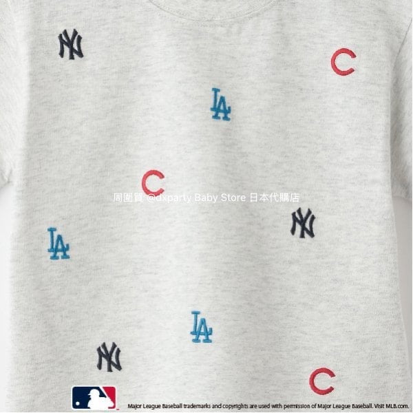 Japanese children's clothing pe#main x MLB logo embroidered short-sleeved top 80-130cm boys/girls summer TOPS