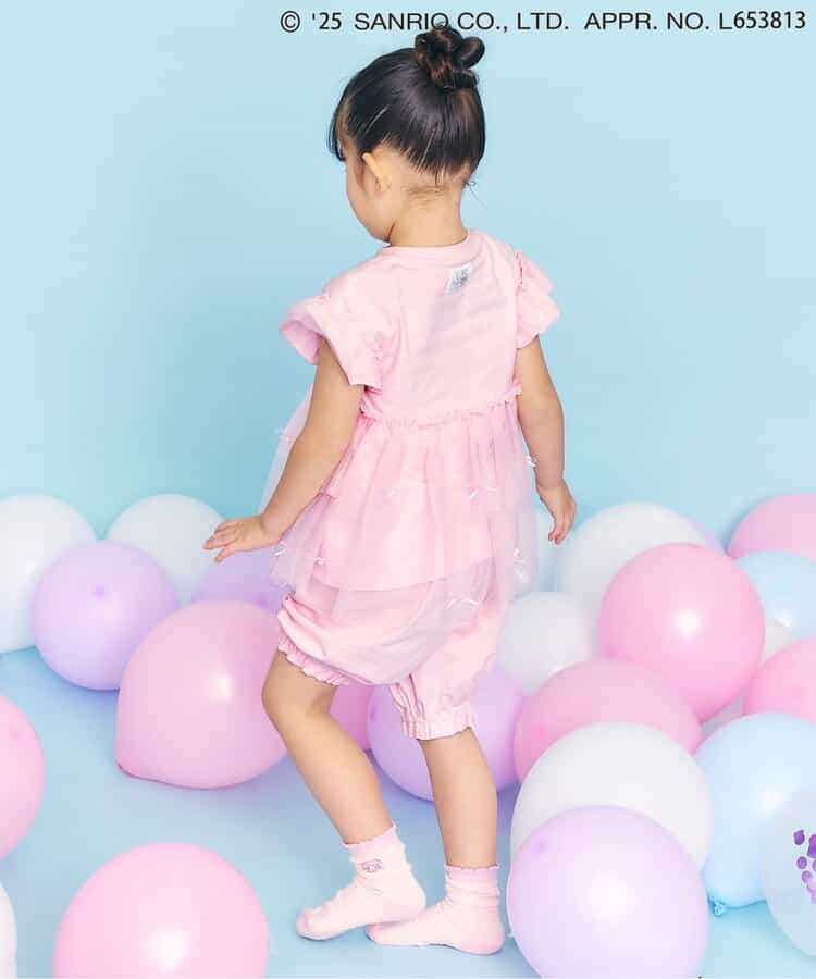 Japanese Ampersand x Sanrio Bow-knot Tulle Two-Piece Set (80-140cm) for Girls Spring TOPS PANTS (Other Brands)