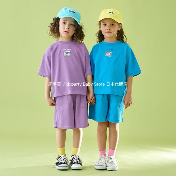 Japanese children's clothing b・R# patch logo top 100-150cm boys/girls summer TOPS